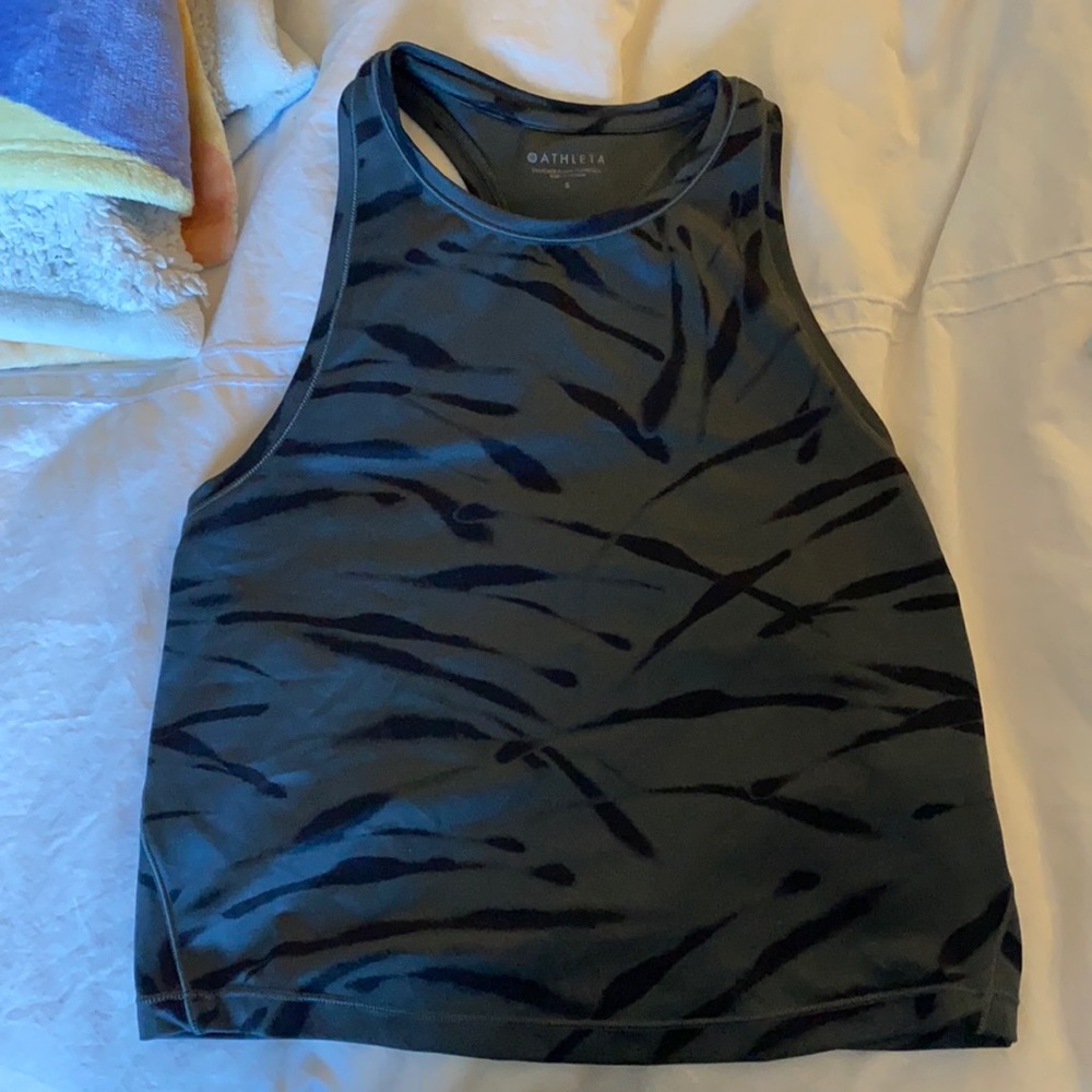 Athleta Shanti Crop Top in Grey Zebra - size small